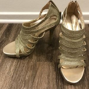 Chinese laundry strappy gold heels size 8